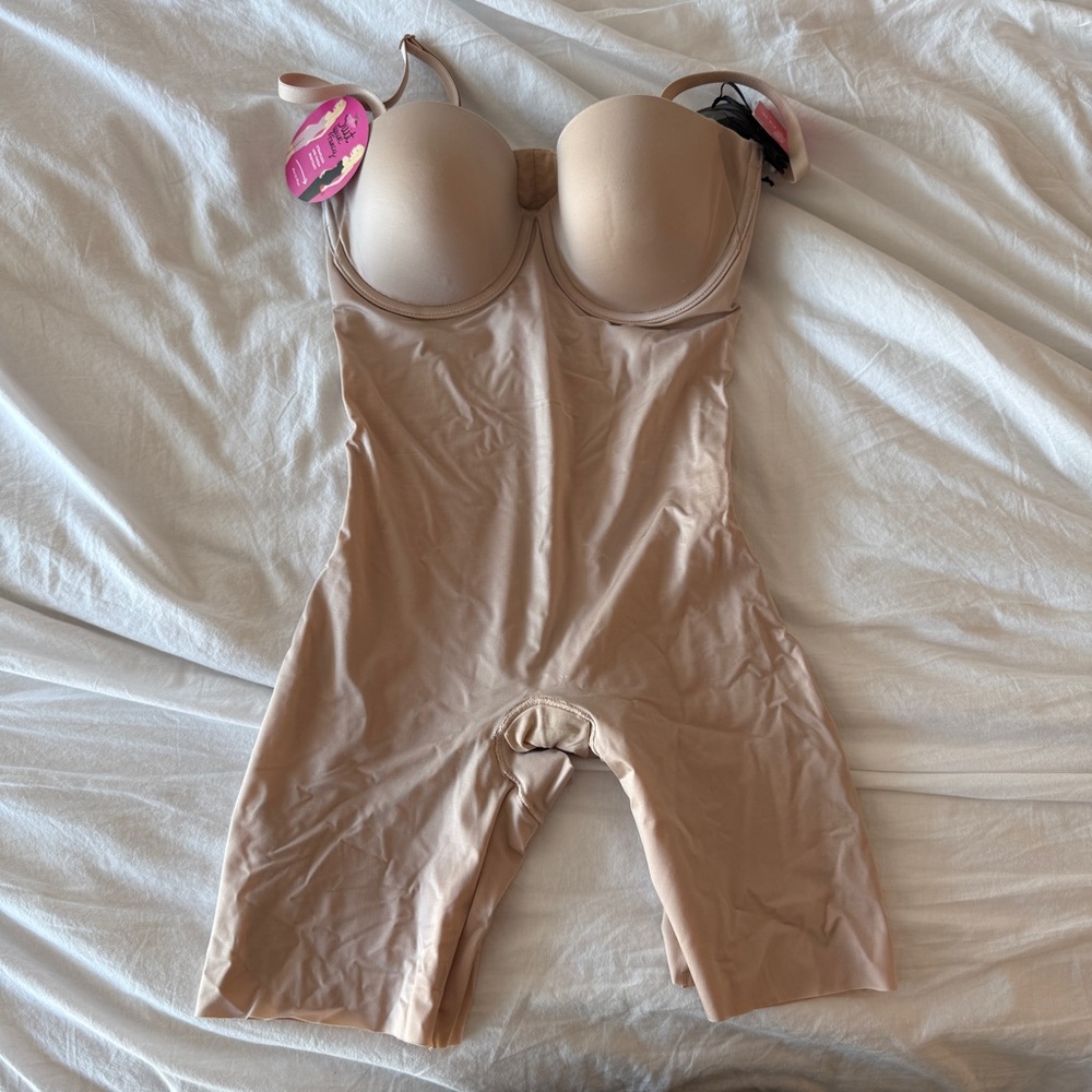 Spanx Suit Your Fancy Strapless cupped mid thigh bodysuit